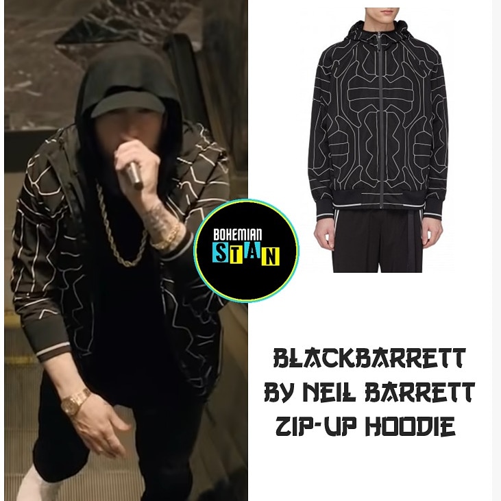 Bohemian STAN on X 11. FromEminemsWardrobe Eminem wore during his Venom Performance in the Empire State Building Blackbarrett by Neil Barrett Zip Up Hoodie Price 1 86 000 NOT AVAILABLE ANYMORE