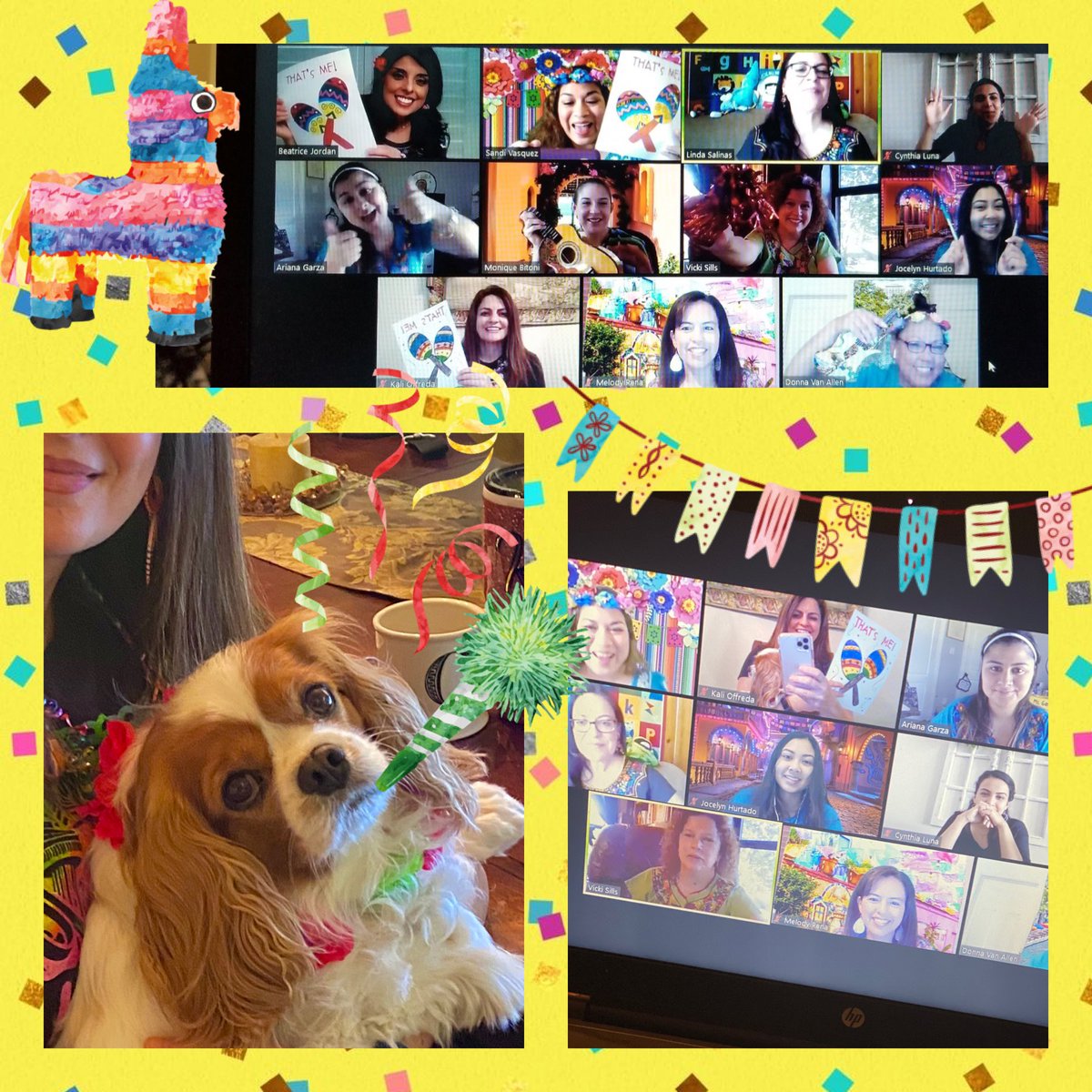 Koffreda1's tweet photo. Zooming with my peeps! Live Oak Cluster Counselor Meeting Fiesta Edition! 💚🎉🌸🧡🥳🎊💜@sandisvasquez @AueGuidance @ermelindasa1 @GuidanceEllison @CounselorBitoni @dvanall @GingerTheCav @NISDLeonSprings @jhinojosa24 https://t.co/IQKtaRV7r4