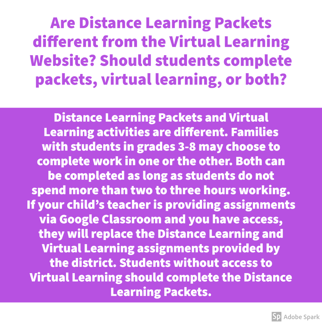 Questions on whether or not you student should complete Distance Learning Packets?  Please see below. #TeamBCSD #BCSDLearns