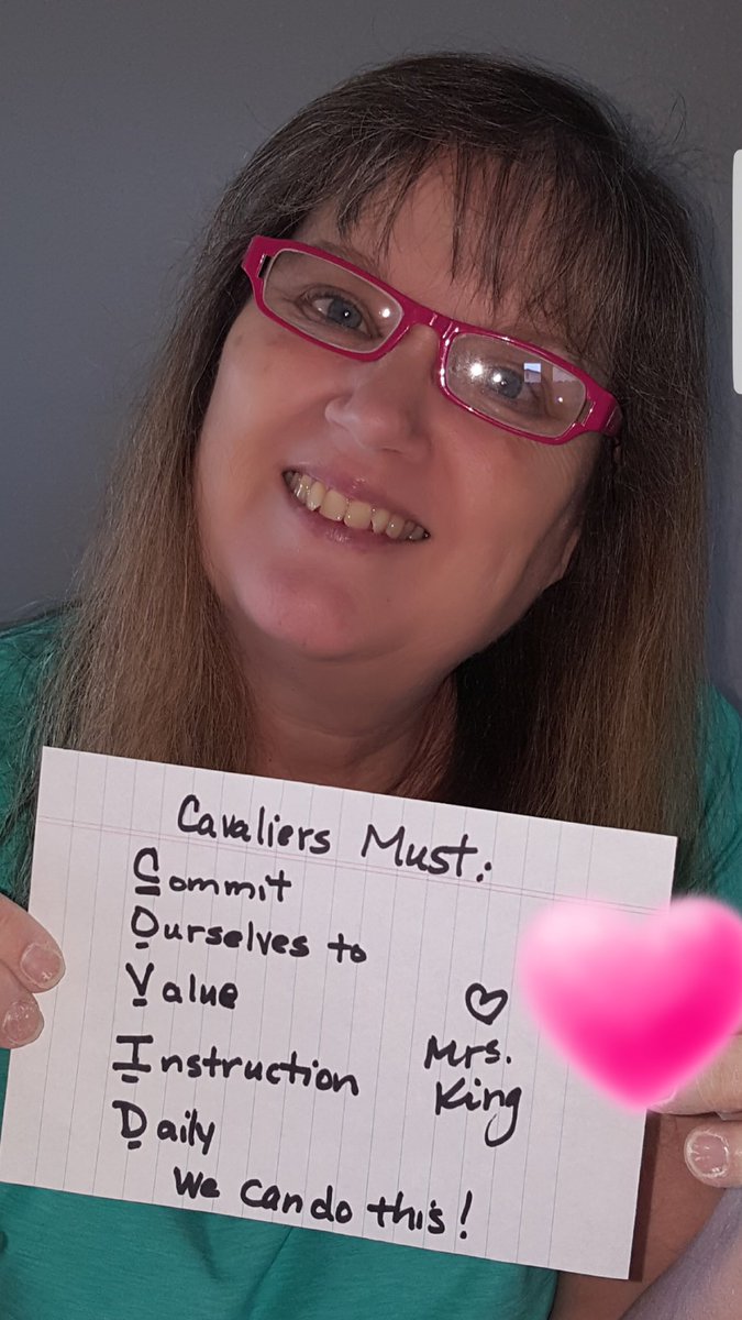 MHS Staff shoutouts: Mrs King knows you can do this. Keep working hard Cavs!