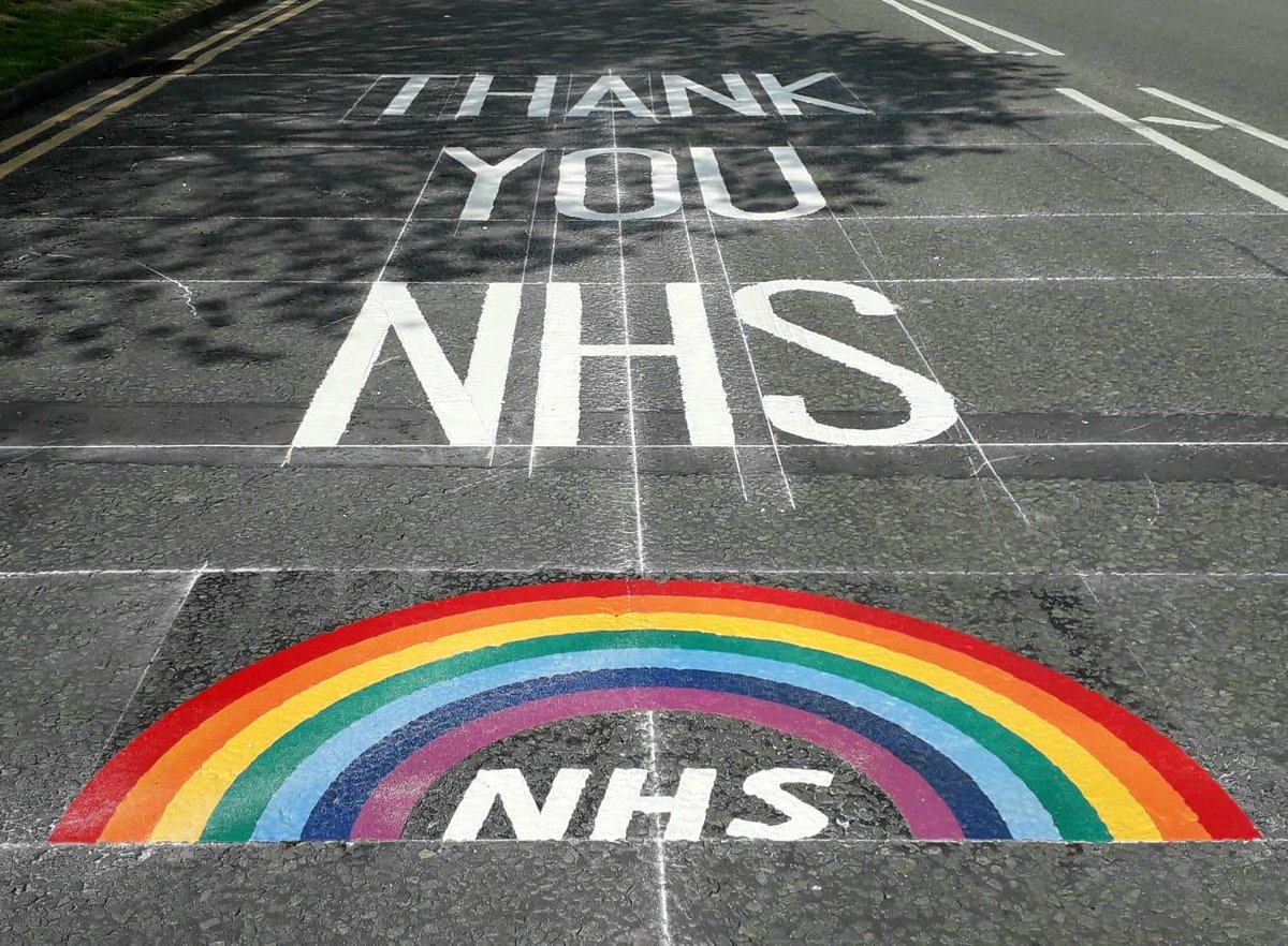 boltoncouncil's tweet photo. #ThankYouNHS🌈

Our highways team decided to create a tribute to our NHS, so they asked local contractor Kays to help.

Kays donated their time to paint these road markings near entrances to Royal Bolton Hospital before tonight’s 8pm #ClapForCarers 👏❤️

https://t.co/NwoC0vCpxJ https://t.co/cQkJqfkW44