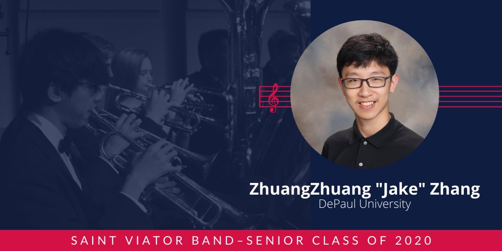 ViatorBands's tweet photo. Thank you, Jake, for your years of service in the @SaintViatorHS band program! Jake is a member of the Mark R. Francis, CSV, International Program and will attend @DePaulU next year! Best of luck and congrats, Jake!
#ViatorNation #Classof2020 #SeniorSpotlight https://t.co/89fc1zs9wE