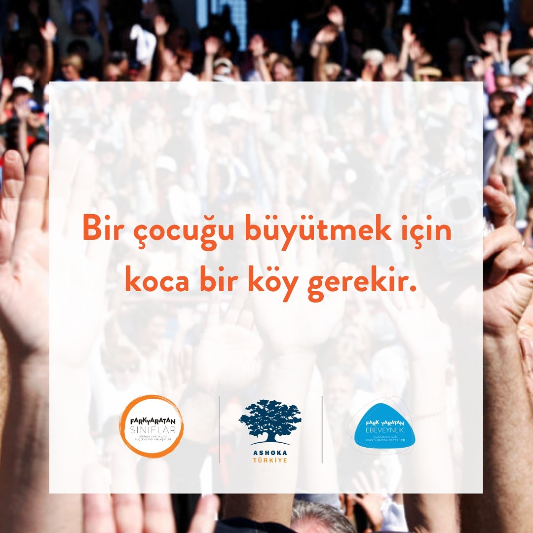 Bir Afrika atasözünden ilhamla…
Çocuklar için daha iyi bir dünya sunmak, ancak ortak çabamızla mümkün. 
Her çocuğun fark yaratabildiği bir dünya dileğiyle…
#23NisanÇocukBayramı
#FarkYaratanBeceriler
#ÇocuklariçinAshoka 
<a href="/AshokaTurkiye/">Ashoka Türkiye</a>