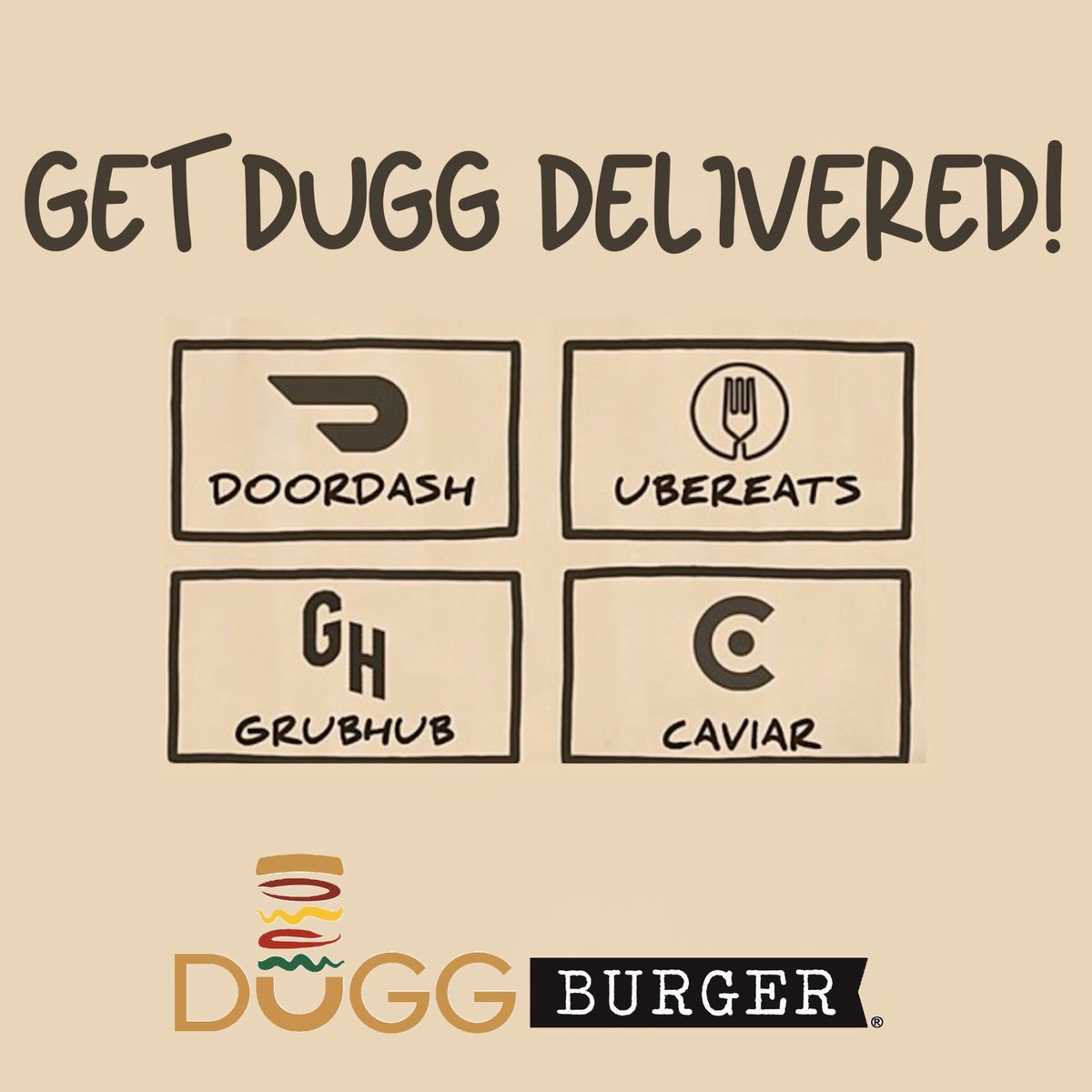 DuggBurger's tweet photo. Hungry? Get Dugg delivered! #duggburger #localdelivery #eatlocal #supportlocal #supportdallas https://t.co/LuXjQpTOK4