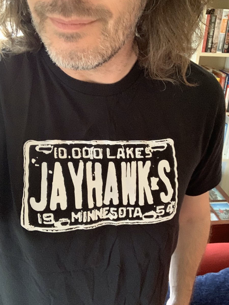 I have a hard-to-justify number of band t-shirts. Decided I will wear one a day until I’ve exhausted the supply. Randomly selected  @the_jayhawks for day 1 of band shirts (day 46 in captivity)