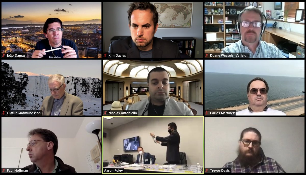 theiana's tweet image. The ceremony is underway, and the trusted community representatives and other trusted roles are following along remotely, along with over 100 members of the public. #ICANN #IANA #DNSSEC