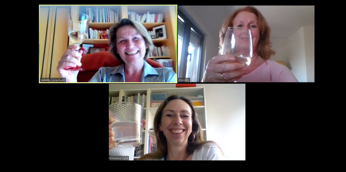 DorothyDalton's tweet photo. Verre virtuel with @isabellajump  and @christinececil 

Hmmm ....my glass really isn't that big!

#lockdown 
#socialife
#friendship https://t.co/PNv5FcKGL8