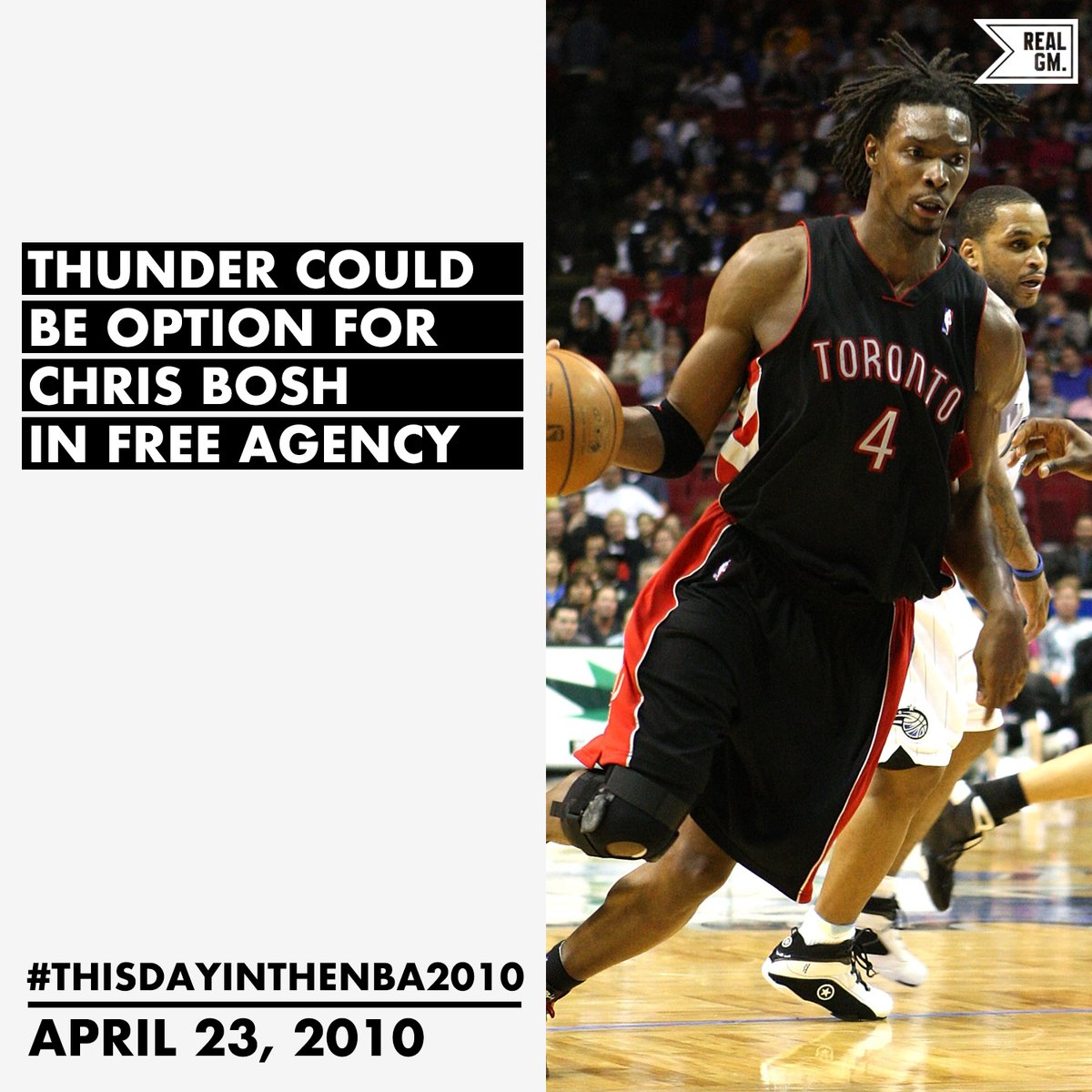  #ThisDayInTheNBA2010April 23, 2010Thunder Could Be Option For Chris Bosh https://basketball.realgm.com/wiretap/203475/Thunder-Could-Be-Option-For-Chris-Bosh