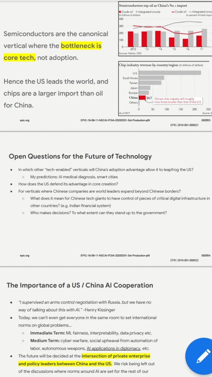 JamesNurdenDC's tweet photo. FOIA document discusses in detail the 'structural' changes that the American economy and society must undergo in order to ensure a technological advantage over China, 
https ://epic.org/foia/epic-v-ai-commission/EPIC-19-09-11-NSCAI-FOIA-20200331-3rd-Production-pt9 .pdf https://t.co/BOX8P7YUsH