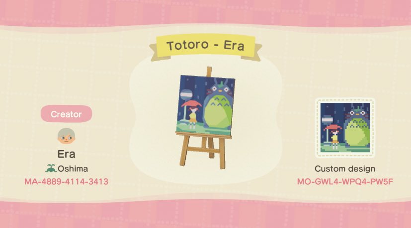 acnhcult's tweet photo. here’s some adorable my neighbour totoro pro design code finds i discovered!! #studioghibli #anime #AnimalCrossingNewHorizons #acnh #animalcrossing https://t.co/Hckv6IInSF