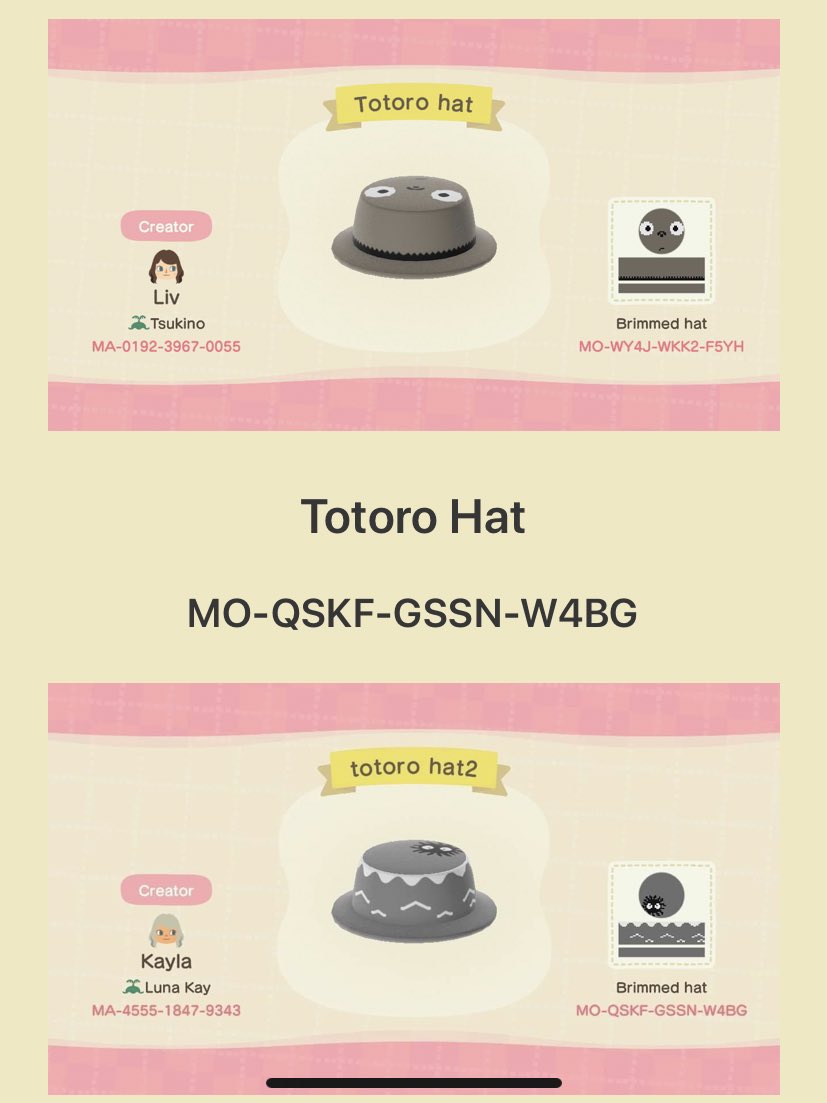 acnhcult's tweet photo. here’s some adorable my neighbour totoro pro design code finds i discovered!! #studioghibli #anime #AnimalCrossingNewHorizons #acnh #animalcrossing https://t.co/Hckv6IInSF