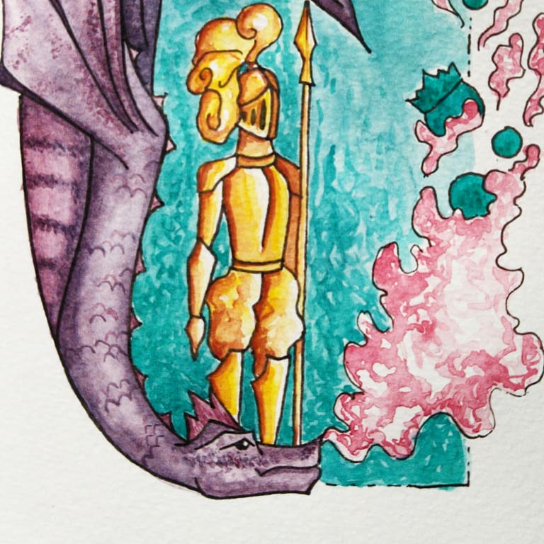 QuercusPines's tweet photo. Este #SanJorge luchamos juntos.

#Dragon #SantJordi #DiaDelLibro #Acuarela #Tinta #CoronaVirus #CuarentArt #Covid19 https://t.co/AbdmV2C4Fz