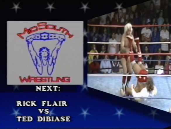 gonna watch these shits, Nov. 16 1985 edition of Mid-South Wrestling in Shreveport. best I can tell this is the one and only televised shot at the NWA world heavyweight title that DiBiase ever got, though he'd actually had matches for the belt as far back as 1977.