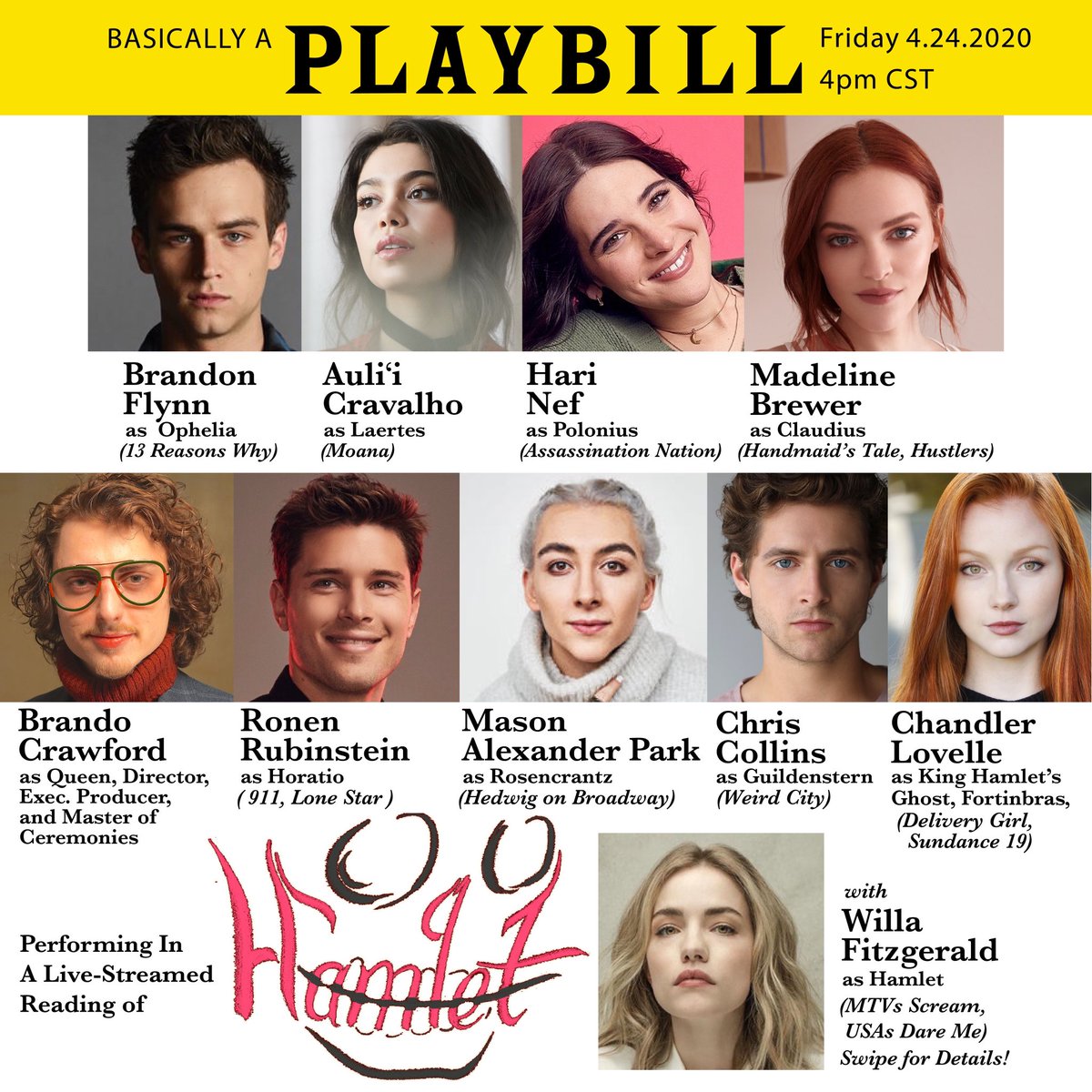 chrisco11ins's tweet photo. hey pals
im reading a play tomorrow online for charity! go over to my instagram to check it out or visit https://t.co/HdSvobCzAI
everyone in it is famous except me! #lit #shakespeare #hamlet #hamLIT https://t.co/na3InuLCaT