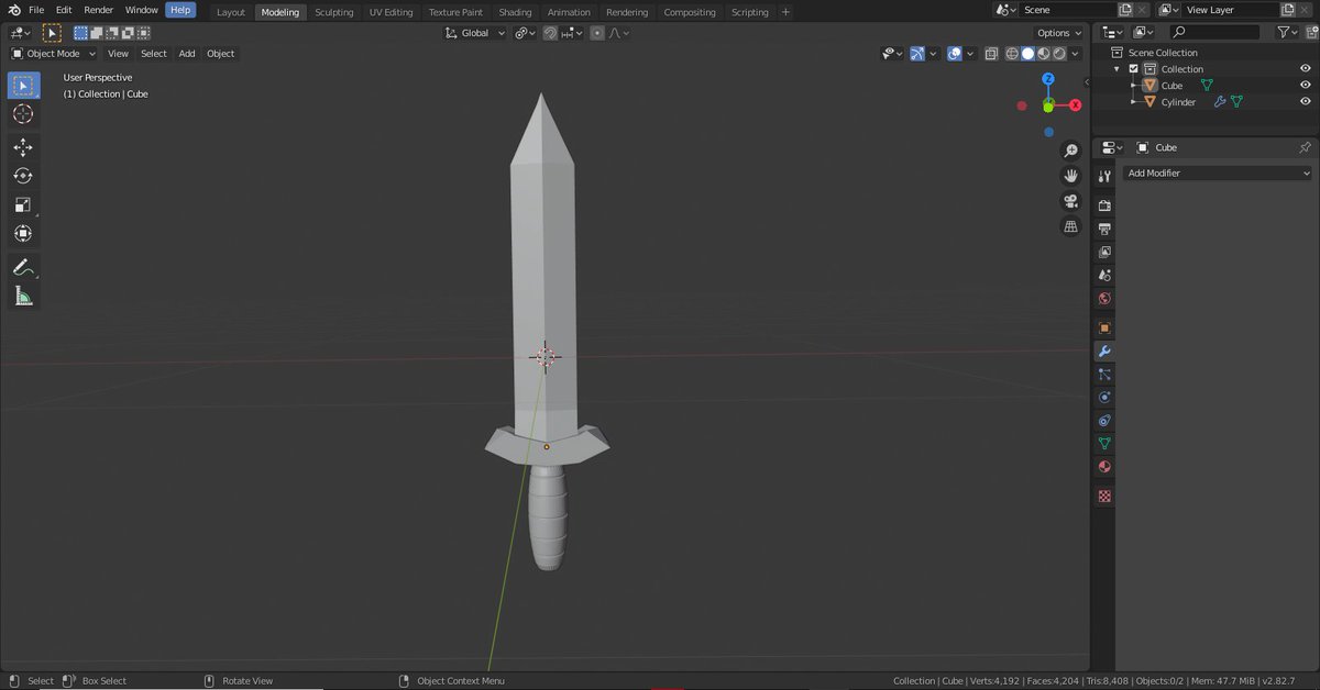 KenkRblx's tweet image. My frist Small Sword!  @Roblox @robloxdevrel @robloxdevreles  #blender #blendercloud