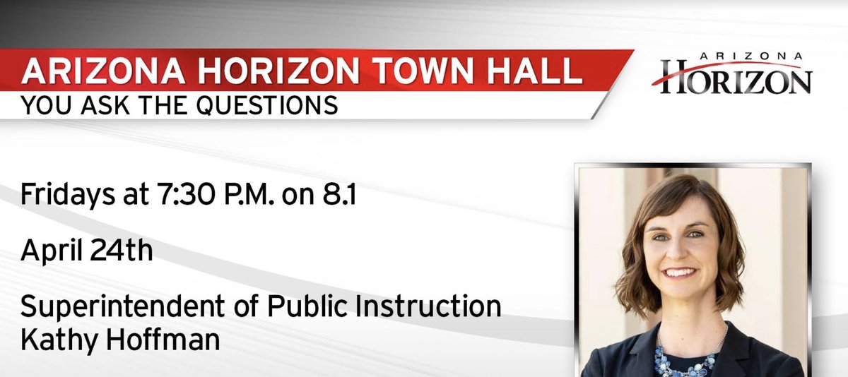 Tune into <a href="/arizonapbs/">Arizona PBS</a> tomorrow night 4/24 at 7:30 PM to catch my "Town Hall" with <a href="/tedatpbs/">Ted Simons</a>! I'll answer your questions about at-home learning, students' access to technology, and who we're working with to make sure we can re-open our schools safely.