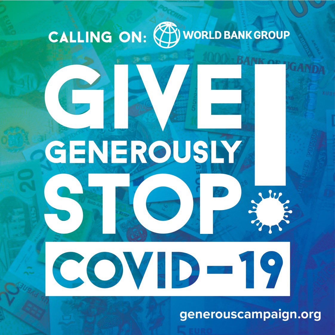 Únete al llamado de #GenerousCampaign previo a la reunión del @WorldBank para pedir al @G20org @IMFNews @KGeorgieva y @WorldBank aportar generosamente a los países en desarrollo #EndCOVID19Now! @GlobalAhf