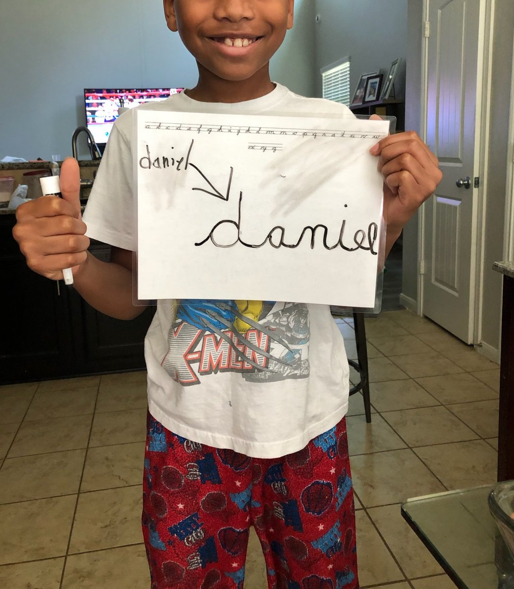 Terri Criner (@tacriner) on Twitter photo One of my sweet students loves practicing his name in his best cursive handwriting!! Proud teacher. #ilovemyjob #learningisallthstmatters
<a href="/HumbleISD_OE/">Oaks Elementary</a> <a href="/HDyslexia/">Humble ISD Dyslexia</a> One of my sweet students loves practicing his name in his best cursive handwriting!! Proud teacher. #ilovemyjob #learningisallthstmatters
<a href="/HumbleISD_OE/">Oaks Elementary</a> <a href="/HDyslexia/">Humble ISD Dyslexia</a>