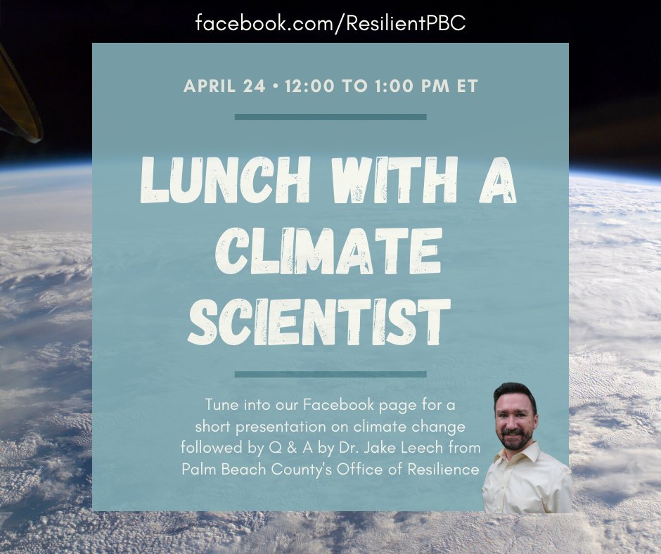 Have you always wanted to learn more about climate change and the science behind it?
❔❔
Tune in to our Facebook page this Friday at noon for a lunch and learn with our very own Dr. Jake Leech!

 #climatescience
#PBCearthweek
#resilience
#sciencecommunication
#climateeducation