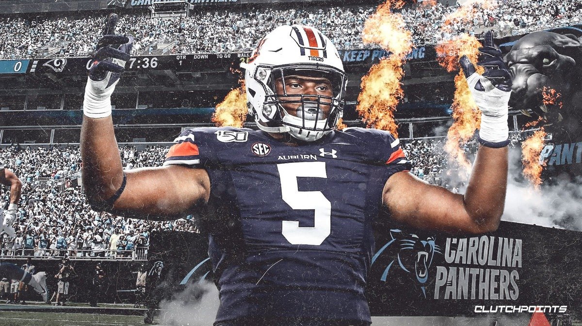 7th overall: The Carolina Panthers pick Derrick Brown, DL, Auburn
