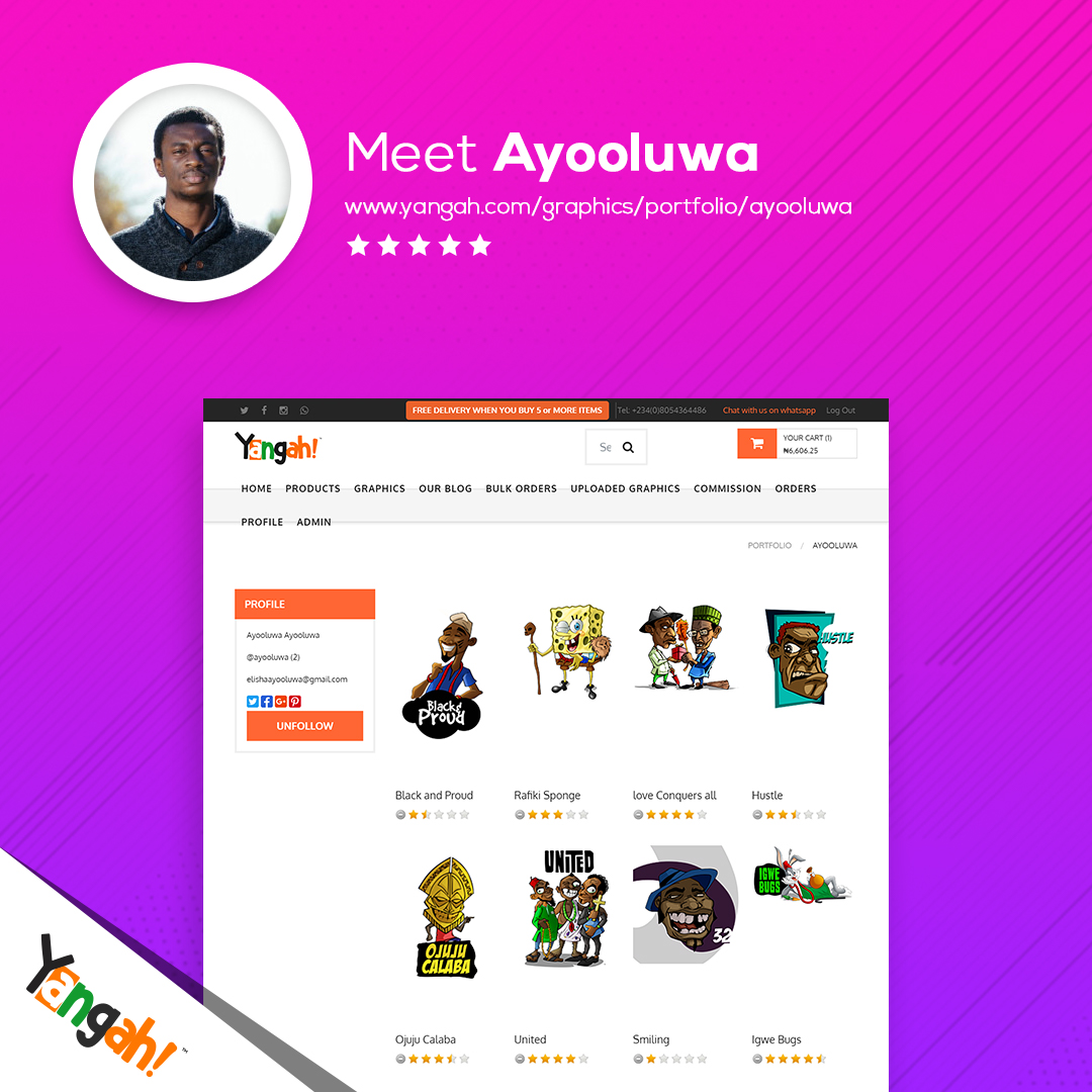 yangahshirts's tweet photo. Meet Nihinola Ayooluwa,

He is one of the Yangah community graphic designers. He is a #graphicsartist, Illustrator, and Digital Art Enthusiast.
..
Check out his portfolio and follow him on 👉: https://t.co/vV0y9wQbY9
..
#yangah #naijadesigners https://t.co/jZHGXPXbw5
