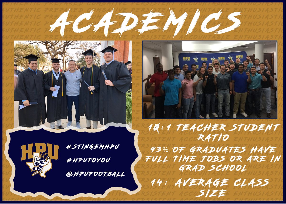 hputxfootball's tweet photo. Howard Payne is a place where being a STUDENT-athlete still means STUDENT first!

#StingEmHPU #HPUToYou #SwarmRi21ng https://t.co/0TPQUm5pb2