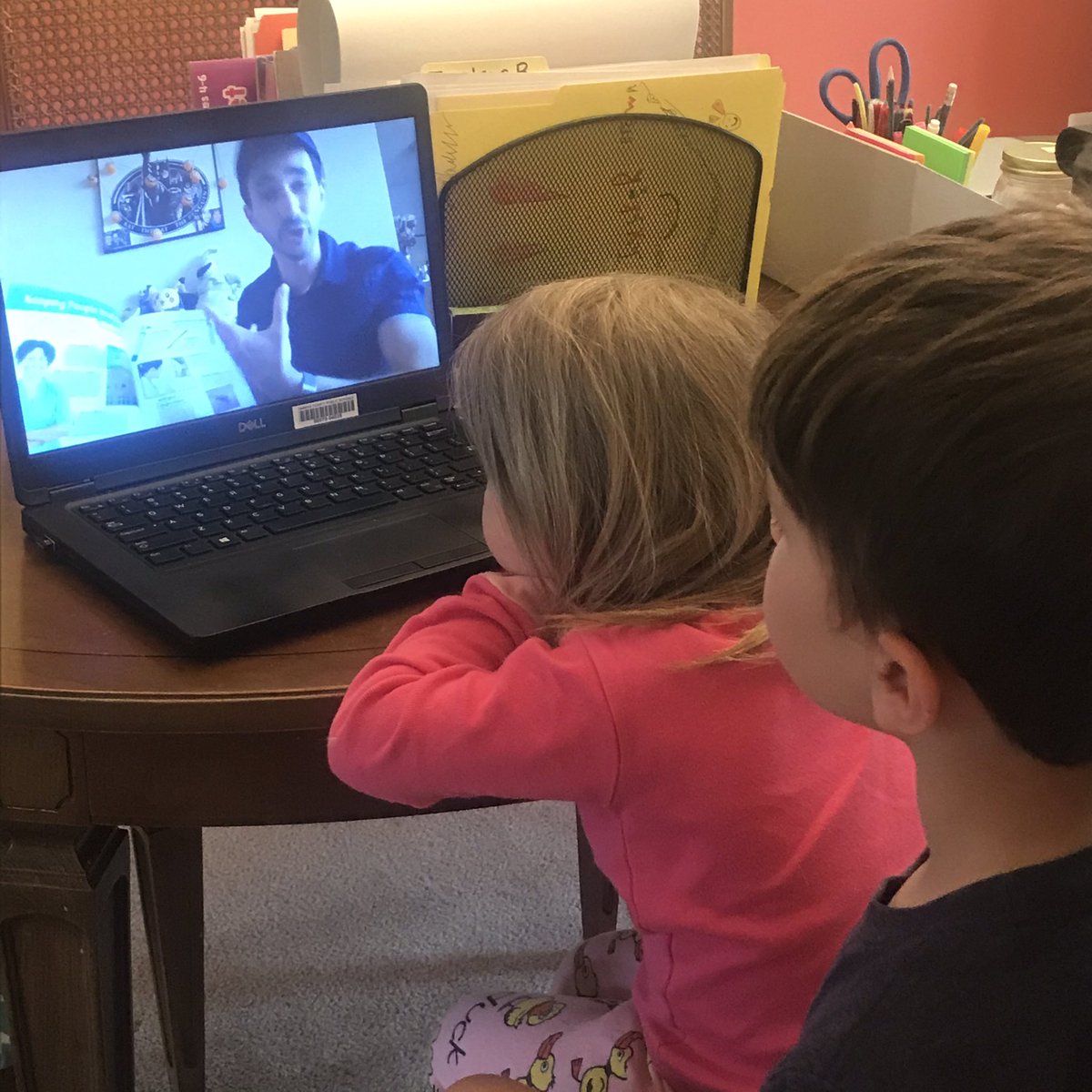 MaggieBrownK12's tweet photo. My kiddos watching @RockyRunMS’s Mr. Leonberger talk about helpers! #RRMSTogetherWe teach!  #lookforthehelpers #communityhelpers https://t.co/TOlkTqm0rU