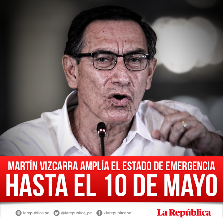 larepublica_pe's tweet photo. 🚨#LOÚLTIMO | Martín Vizcarra amplía estado de emergencia hasta el 10 de mayo 

Más información ► https://t.co/RsGiuo3CQA https://t.co/m5srIkGzQU