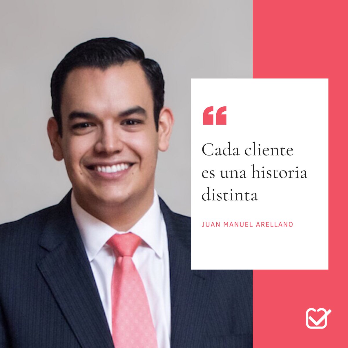 Si quieres ofrecer un servicio y un producto personalizado tienes que entender que “Cada cliente es una historia distinta”.
 
- Juan Manuel Arellano, CEO de Medicheck💗