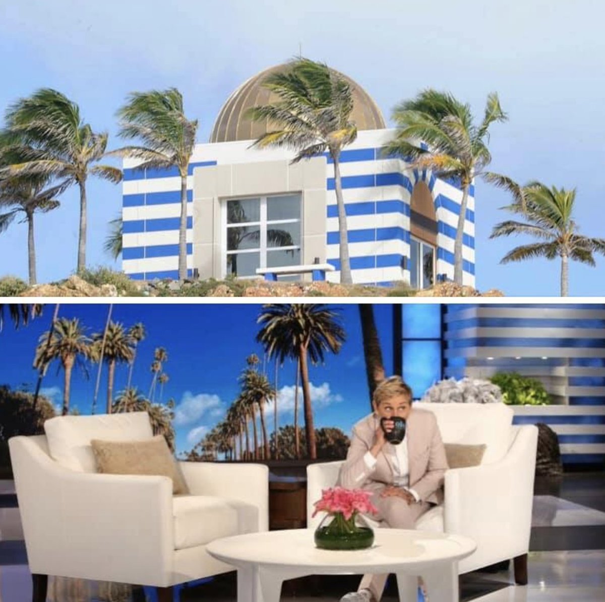 jaredisbored's tweet photo. @cushbomb have you seen that Ellen's set is a homage to Little Saint James? https://t.co/nCdxCkNBjb
