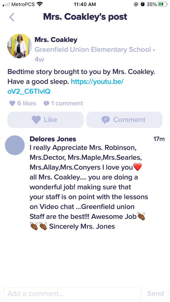 GreenfieldUnion's tweet photo. @GreenfieldUnion Staff your parents and families appreciate you. Thank you Ms. Jones for trusting us with your grandchildren. #FamiliesFirst #FamiliesarePartners #GUWAY https://t.co/82IQGbi0Gn