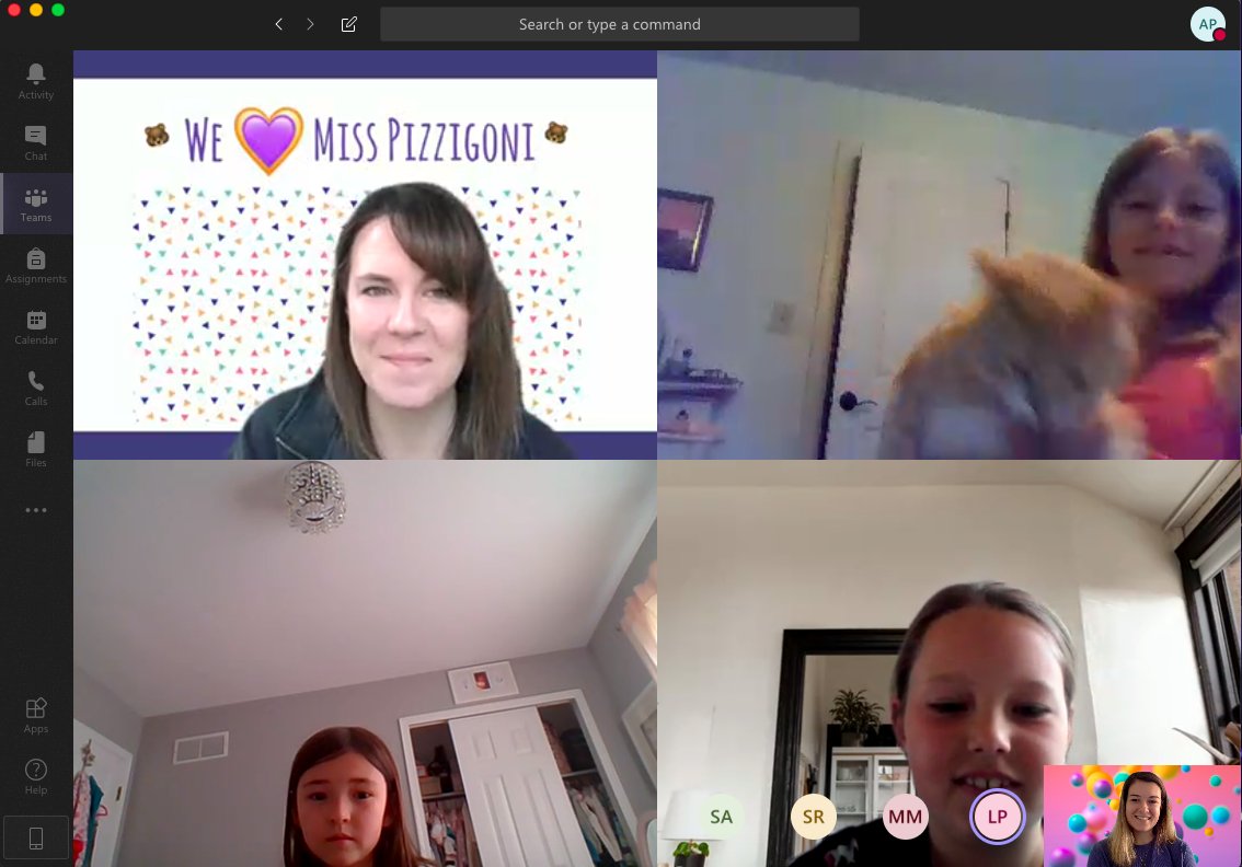 What a surprise! Today, students in Room 126 joined <a href="/CB_KUnangst/">Kaitlin Unangst</a> to surprise me with a "Last Day of Student Teaching" virtual party! Siblings, pets, and more! I am so thankful for this awesome crew for making my student teaching and distance learning experience incredible💜💛