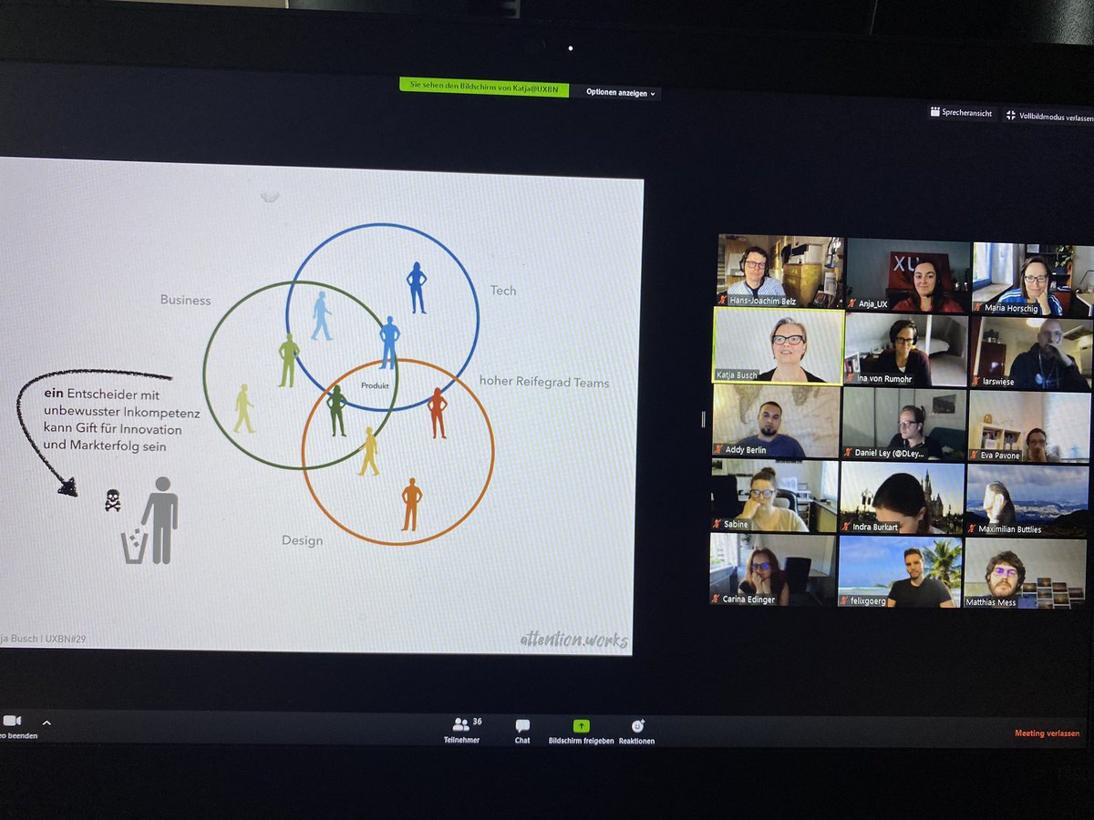 Anja_UX's tweet image. Whoopwhoop #uxhh heute zu Gast bei #uxbn29 🎉
1. Vortrag: Katja Busch zum „Digitalen Reifegrad - Rahmenbedingungen für erfolgreiche UX im Unternehmen“ #ux #reifegrad #produktvision