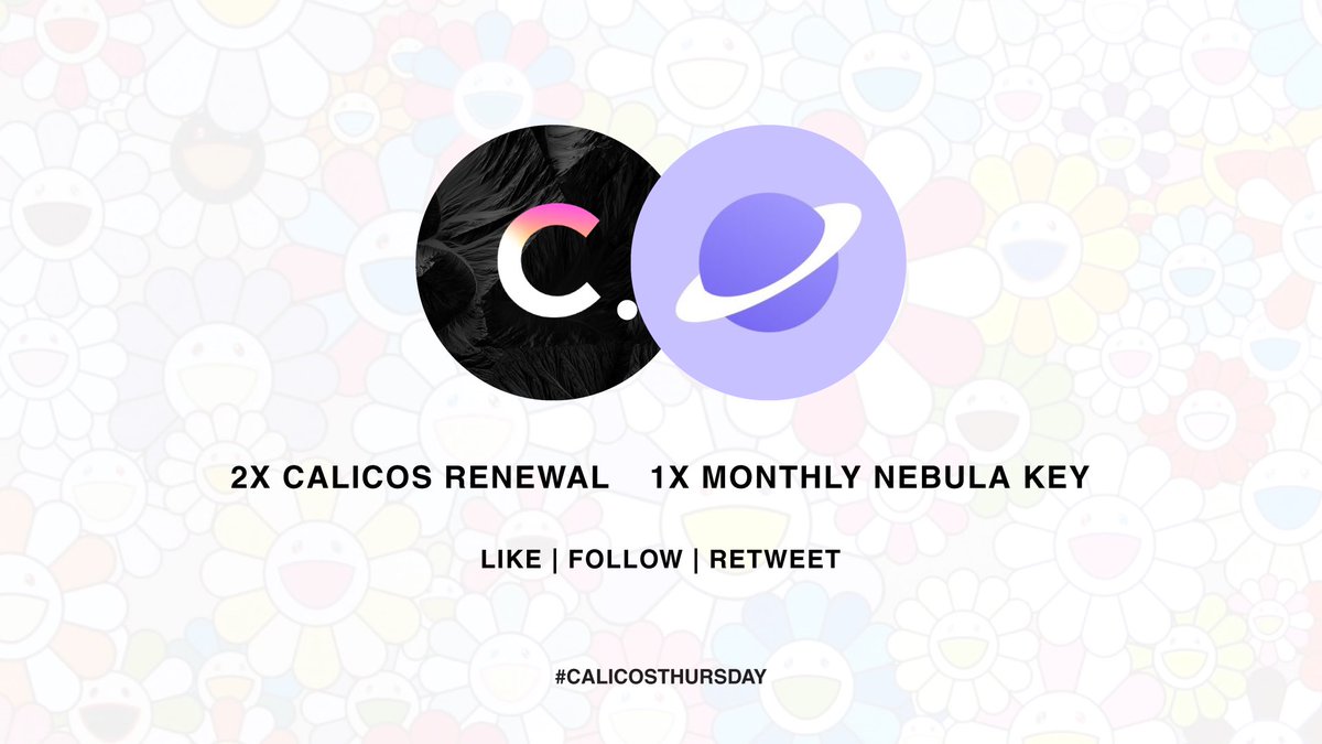 calicosIO's tweet image. 🎉🎉 GIVEAWAY 🎉🎉

2 x Calicos Renewal
1 x $35/mo Nebula Key

RT, Like, Follow @calicosIO @nebulabots, and reply with #CalicosThursday to enter!