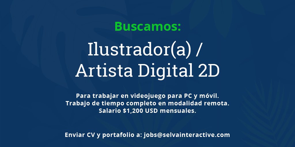 selvaint's tweet photo. Buscamos Ilustrador(a) / Artista Digital 2D para trabajar en videojuego para PC y móvil. Trabajo de tiempo completo en modalidad remota. Más información https://t.co/4tSe4SEdIL https://t.co/Een1qSs8Eh
