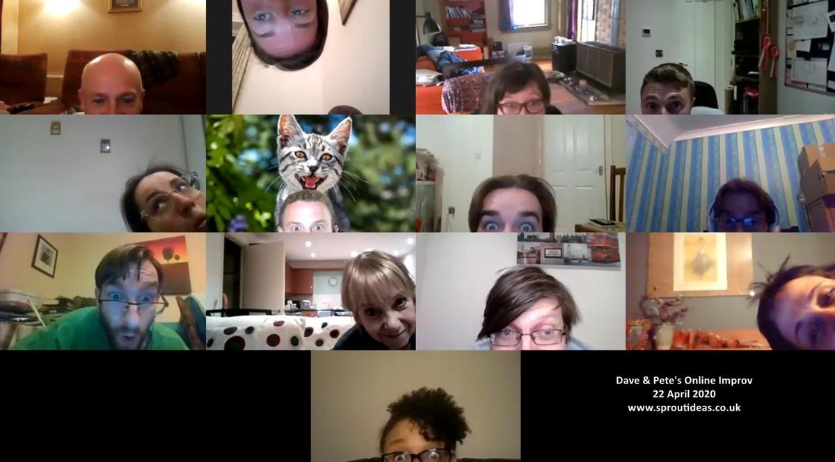 Peek-a-Boo! at Dave &amp; Pete’s online improv session (22 April 2020)
Another drop-in coming very soon watch this space xx
#Impro #Improv #Improvisation #sprout #sproutideas
#SocialDistancing #GetCreative #MeetPeople