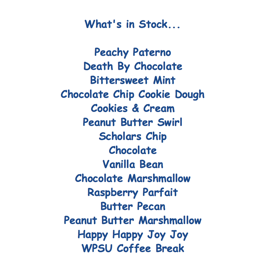 WSPlazaPA's tweet photo. Stock up on @psucreamery Ice Cream for the weekend thanks to curbside pick-up at @macrischoc. Their dessert team is offering a #socialdistancing special tomorrow, April 24, and Saturday, April 25, from 10am to 3pm. $6.50/pint or $24/4 pints

Order at https://t.co/cPcE9NDl8v. #WSP https://t.co/WFHgg64lTO