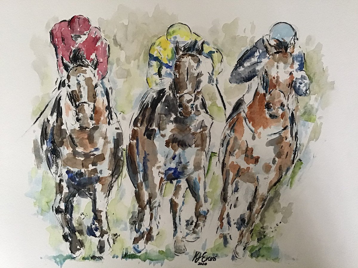 AtkinsonThe's tweet image. View 190 artworks online in The Atkinson’s annual #SeftonOpen exhibition, celebrating the creativity and artistic talent across the borough. This submission from Sefton Art Group is titled A Day At The Races by Kathryn Evans (Watercolour, £50, 55x45cm).  theatkinson.co.uk/exhibition/sef…