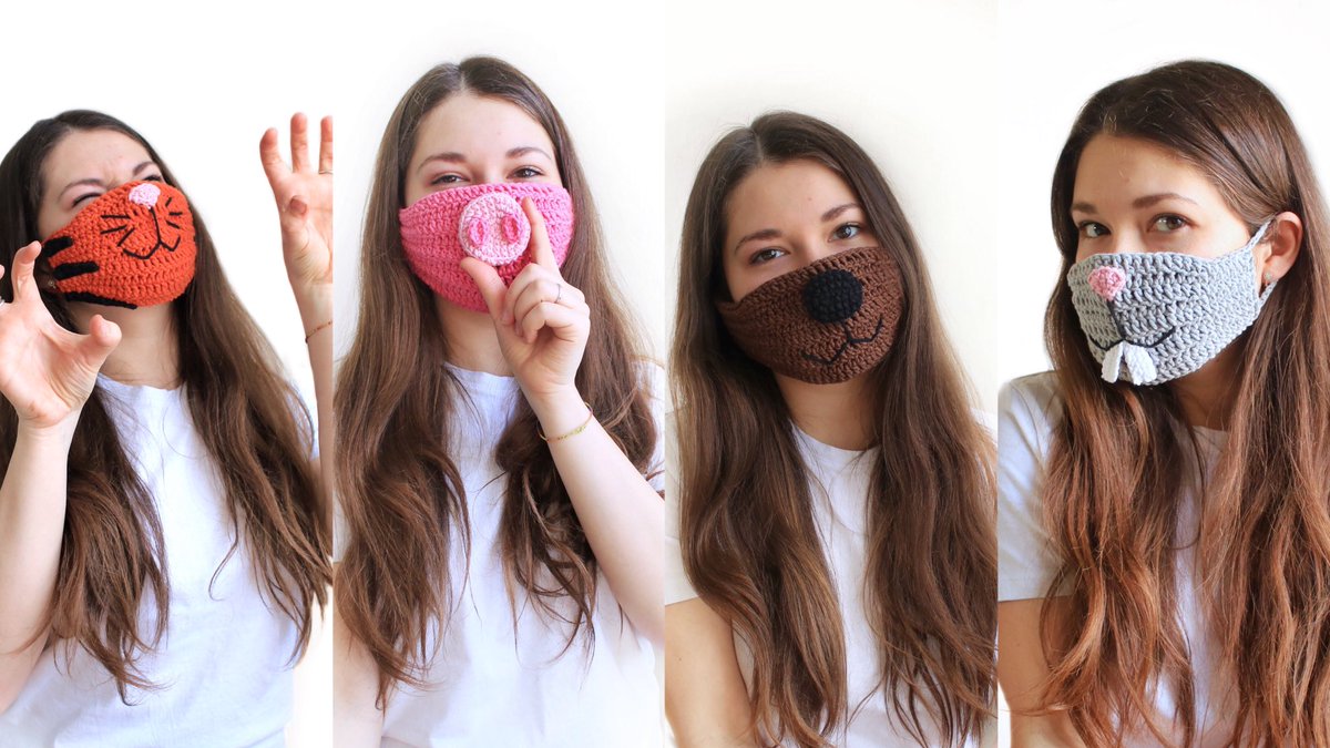 FrantsToys's tweet photo. With this pattern, you can crochet face masks that will cheer you up in these difficult times! Get it 4 in 1 crochet pattern here: https://t.co/zNtUcRU9nX #crochet #facemask #facemaskpattern #maskpattern #etsyseller #ListMyEtsy https://t.co/h2XDhiXo2g