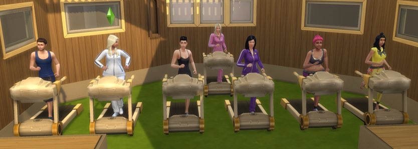 The housemates have been set a task. The last 2 sims to get off the treadmill will win immunity from tomorrow’s nominations.Gemma Collins said she was “fucking gamed out” but has since agreed to take part.  #TheSims4  