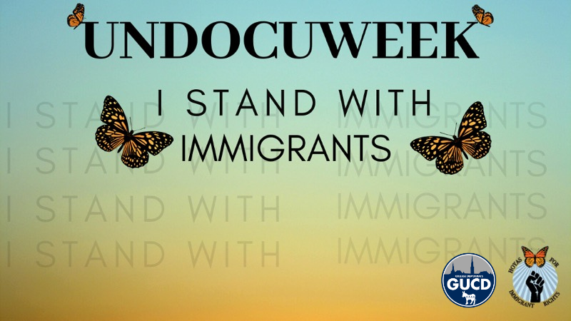GUCollegeDems's tweet photo. GUCD is proud to stand with @HFIR1789 during the 4th annual (now virtual) #Undocuweek. No person or student should be considered "illegal" for any reason, much less their immigration status. Immigrants Make America Great. https://t.co/1S5MLK4Hrh