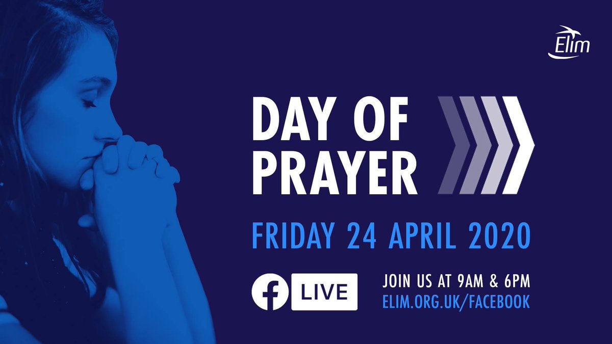 ChurchStirchley's tweet photo. DAY OF PRAYER - Friday 24th April (Tomorrow): Elim Day of Prayer - This will be available to live stream through the Elim Facebook page at 9am and 6pm.  https://t.co/k6TKQMfhXe #Prayer https://t.co/m2n1nqfQmI