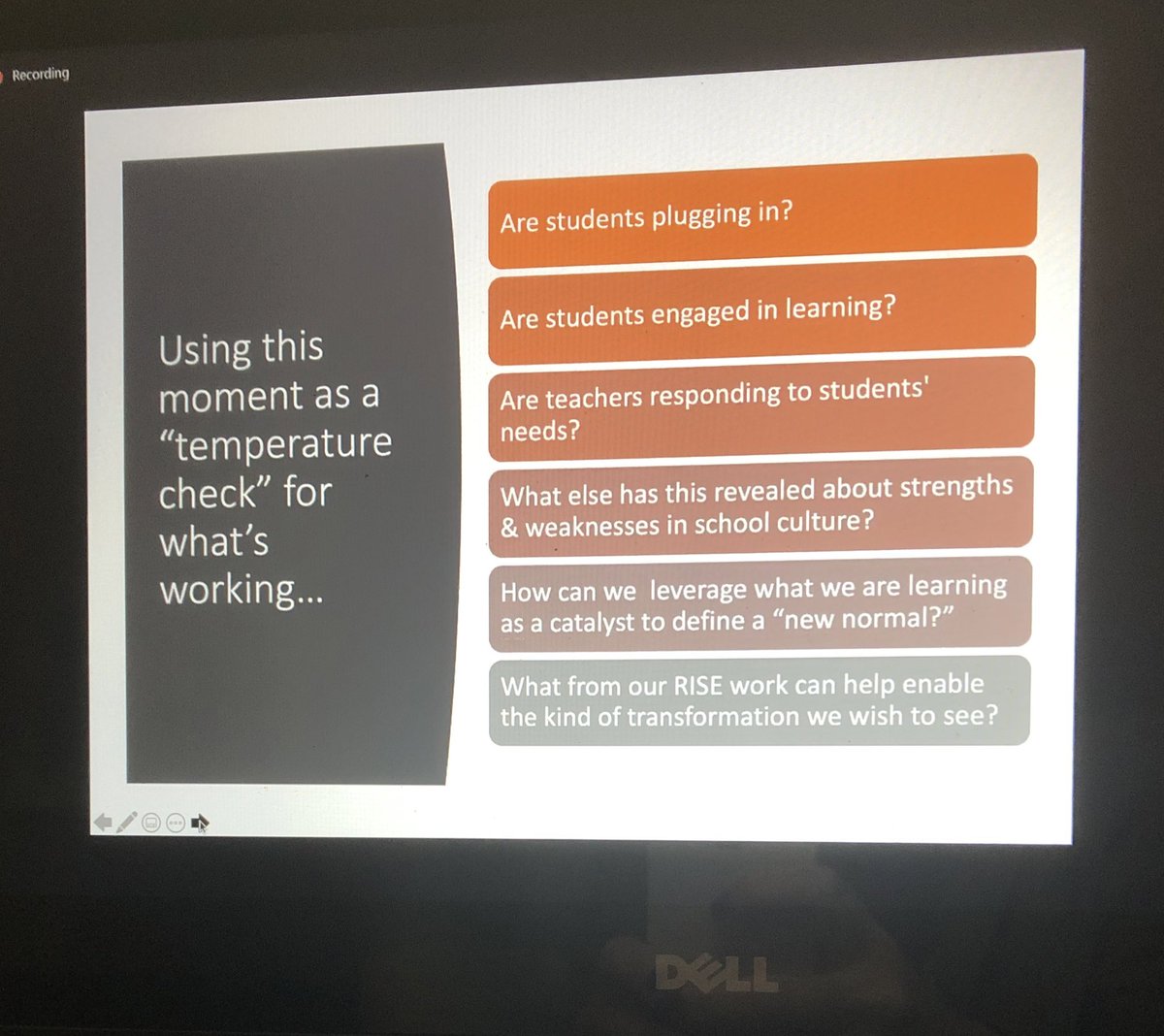 AbbyButlerCoach's tweet photo. I really enjoyed this space for reflection today with our #RISEPBL cohort. Any time I get to stop and think in these ways, I am challenged and refreshed! #reflection #BuildingCapacity #GrowAtPowe #WeAreDPS https://t.co/HB4HeiKvmd