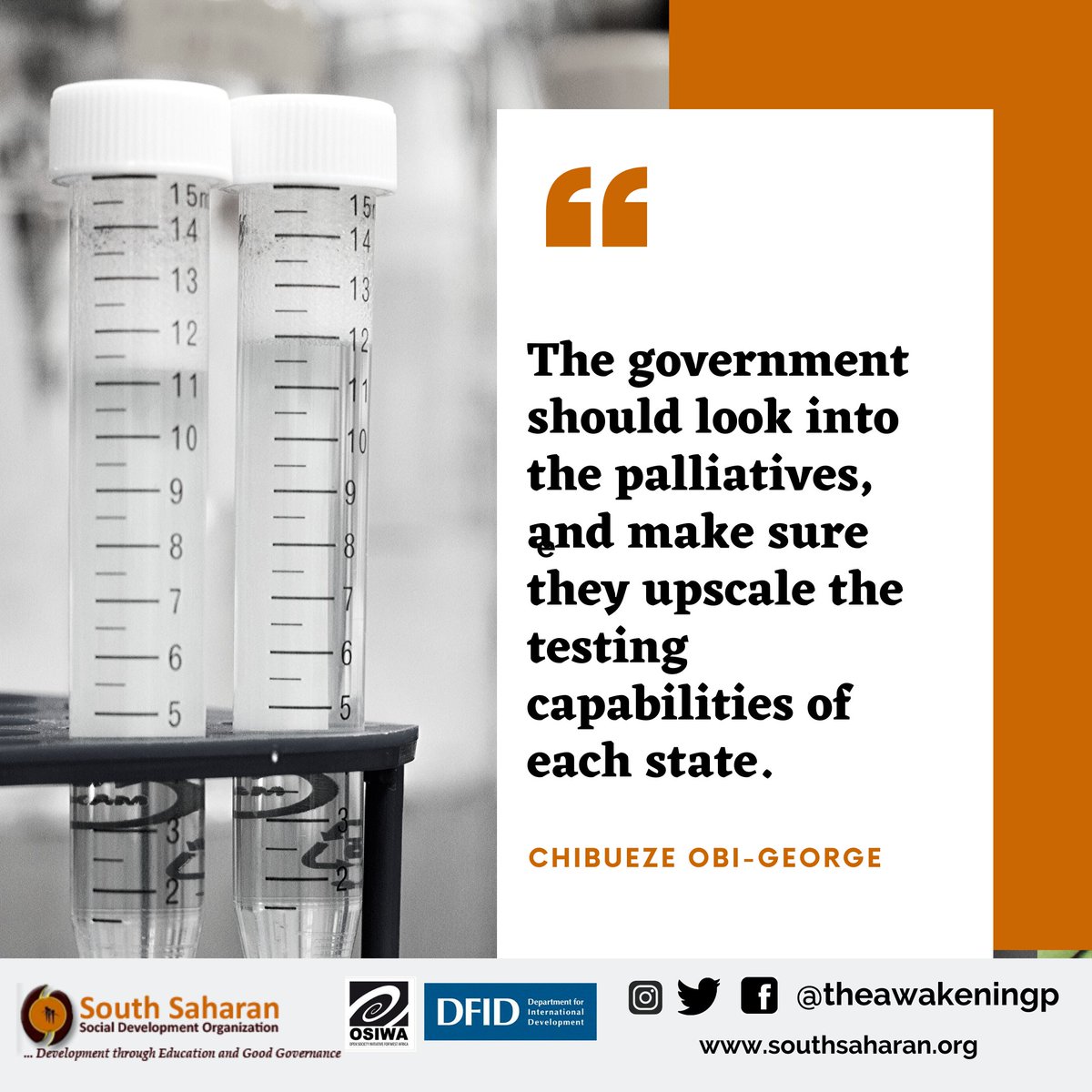 "The government should look into the palliatives and make sure they upscale the testing capabilities of each state"- Chibueze Obi-George #TheAwakening  #LockdownAwakening