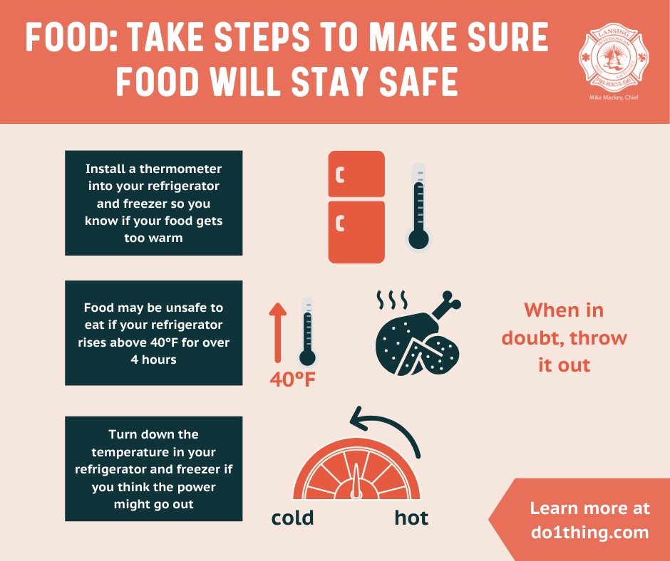 During an extended power outage, temperatures in your refrigerator and freezer will begin to rise. As temperatures rise, harmful bacteria can grow on your food. #Do1Thing and take steps to make sure your food stays safe. 
<a href="/do1thingus/">Do1Thing</a>