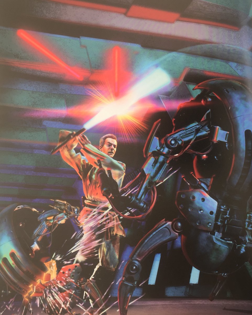 Greg Knight: "Back in 2002, I had just finished a project at LucasArts where I designed a bunch of Star Wars vehicles. Lucas’ Licensing department asked if I had anything that could be used as a fighter for an undisclosed project."Greg Knight& #39;s concept art for Obi-Wan (2001):