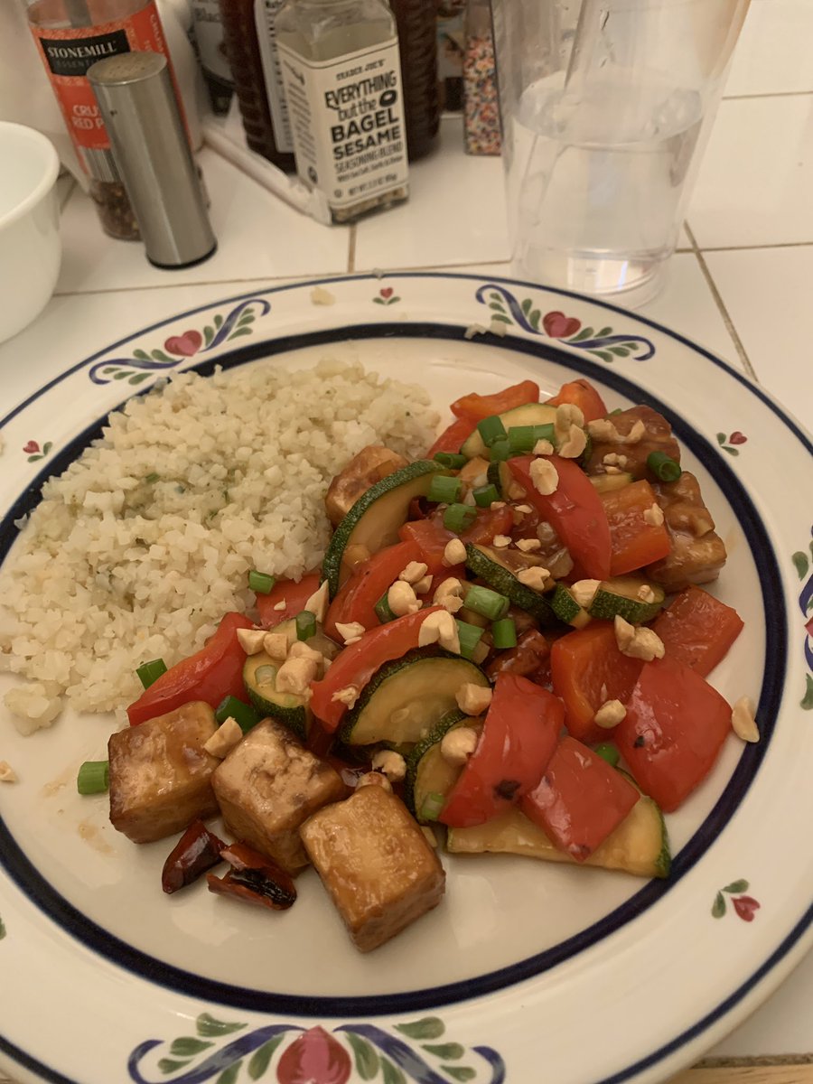 Kung pao tofu and cauliflower rice!