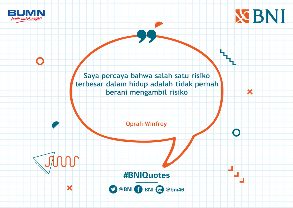 BNI's tweet photo. Lakukanlah apa yang menurutmu benar. Jangan sampai menyesalinya 🙂 #BNIQuotes https://t.co/VDNLhGGnW6