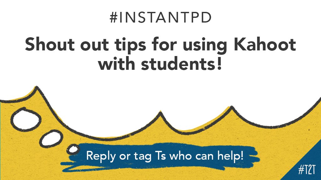 teacher2teacher's tweet image. Have you tried using Kahoot with your Ss? 

T @cmespds is looking for advice on making this resource fun and engaging for her learners – share your tips in a reply! #InstantPD #VirturalLearning #tlap