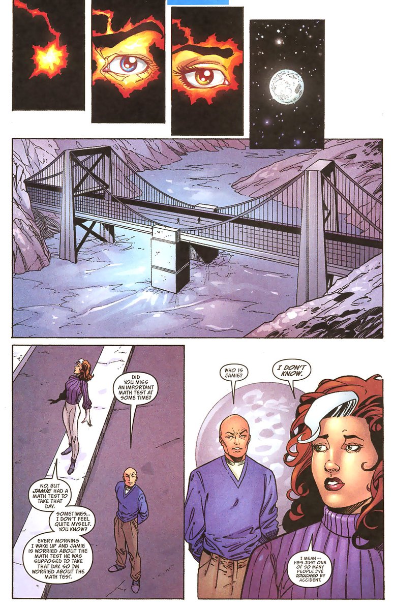 19) charles xavier access to rogue’s mind and is soon overwhelmed by the chaotic state of the same.⟶ rogue (2001) #1.